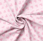 Daisy&Lilly-Cross-Stitched Hearts,Light Pink (Sold By 1/2 Meter)